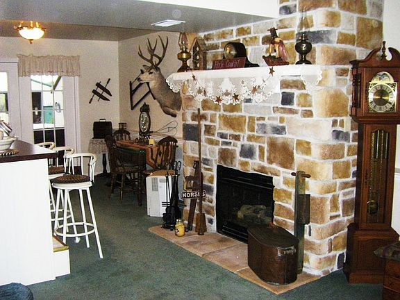 Lower Level Stone Fireplace