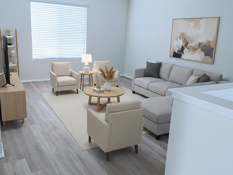 Upstairs bonus room, virtually staged as a TV room