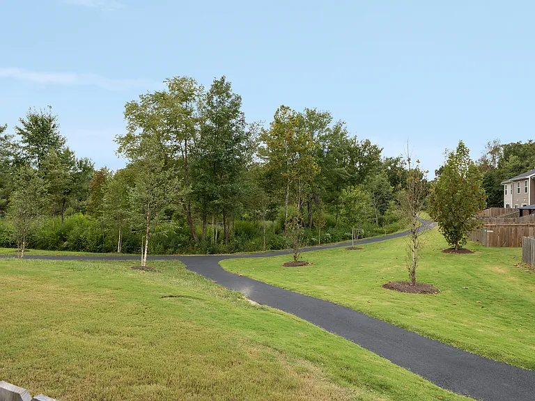 Peaceful walking trail in neighborhood