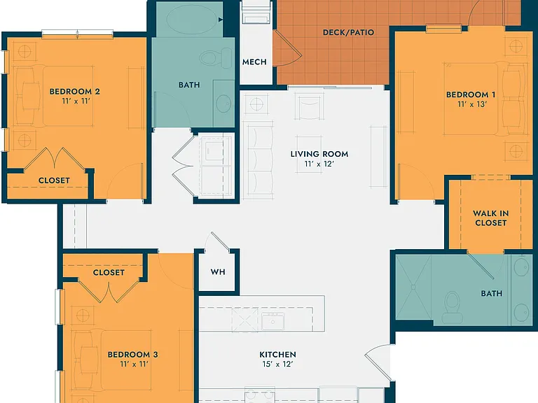 Explore this thoughtfully designed apartment layout perfect for modern living. Explore this thoughtfully designed apartment layout perfect for modern living.