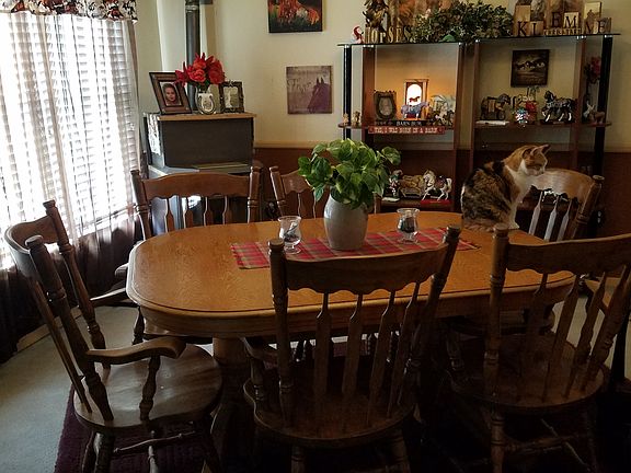 dining room w/pellet stove