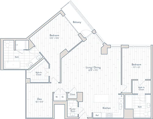 Floor plan 2 Bed/2.5 Bath Den-F4-a