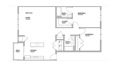 Floor plan The Laurel - 2 bed 2 bath