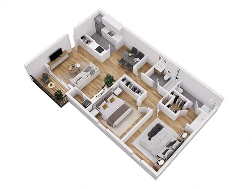 Floor plan 2 Bedroom 2 Bathroom