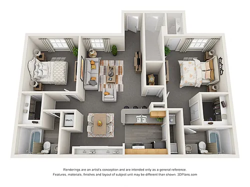 Floor plan Two Bedroom Two Bath