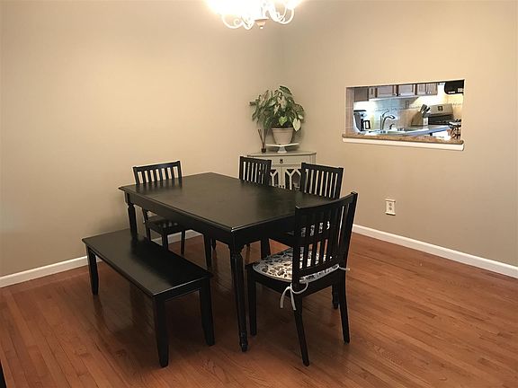 dining room with pass thru to kitchen