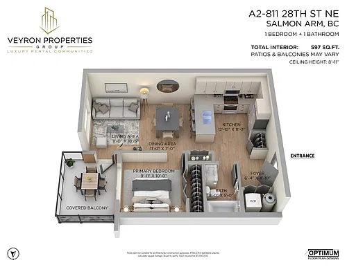 Floor plan 1 Bedroom 1 Bed 1 Bath