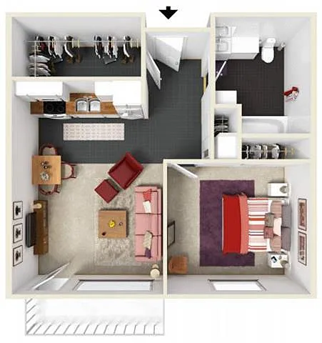 Floor plan 1 Bedroom