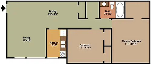 Floor plan Two Bedroom
