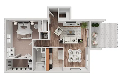 Floor plan 1 Bedroom Deluxe
