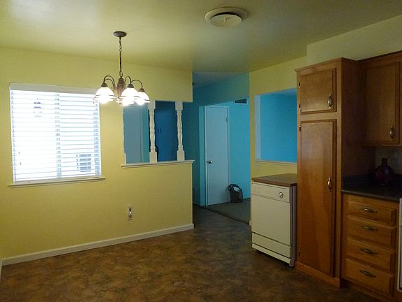 Kitchen overlooks entry
