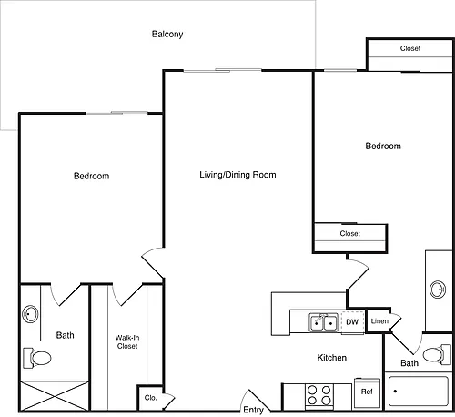 Floor plan 2 Bedroom C