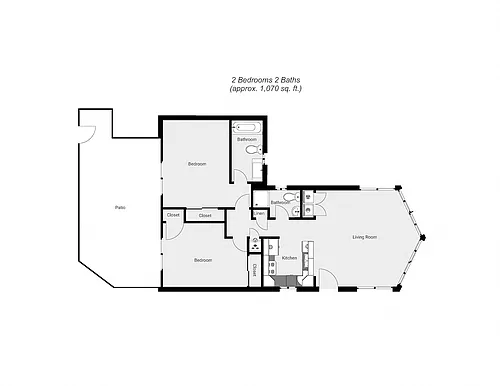 Floor plan 2-Bedrooms, 2-Bathrooms