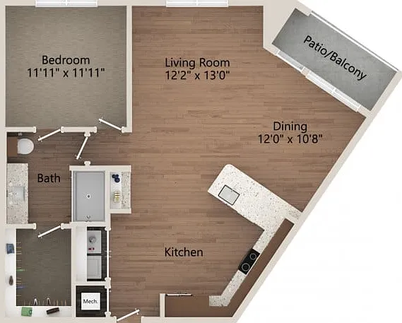 Floor plans are artist's rendering. All dimensions are approximate. Actual product and specifications may vary in dimension or detail. Not all features are available in every apartment. Prices and availability are subject to change. Floor plans are artist