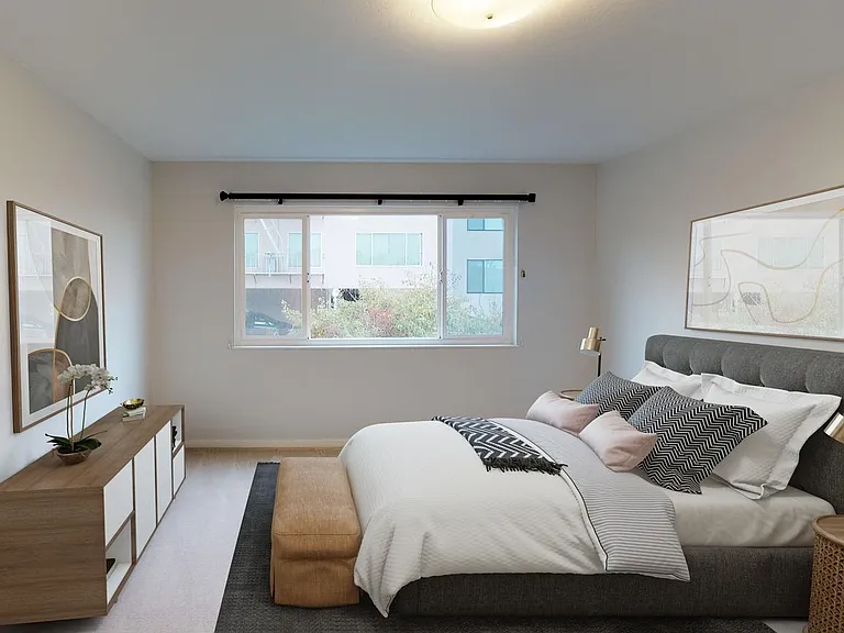 Bedroom 1. This image shows a virtually furnished space. Bedrooms come unfurnished.