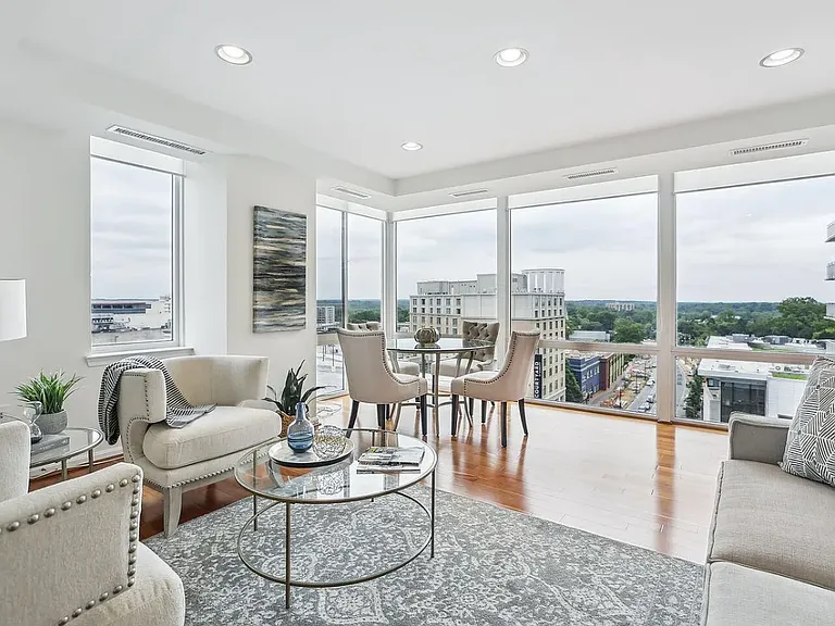Floor to Ceiling Windows, sweeping view of wooded Silver Spring, Corner Unit