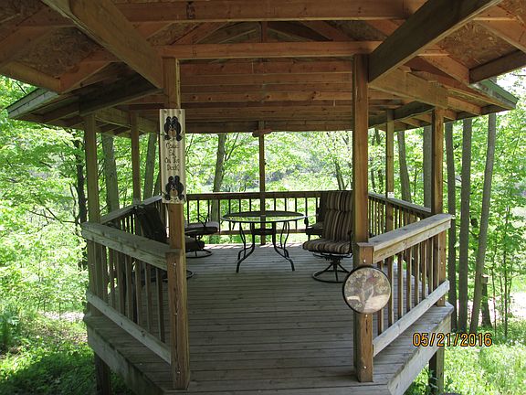 View out front door of cabin