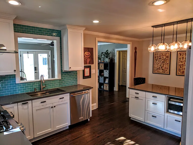 Kitchen view from side yard door