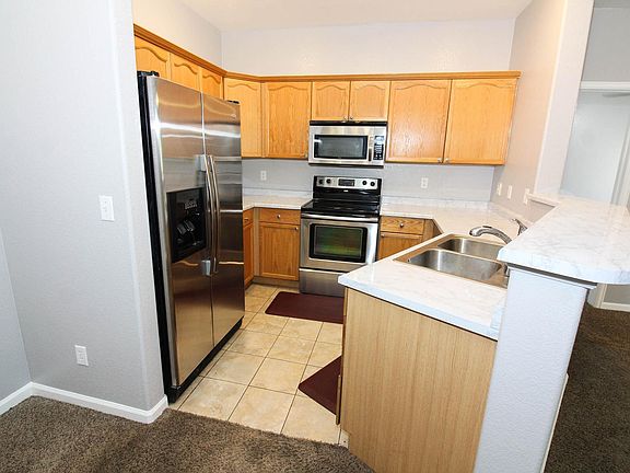 Kitchen with stainless steel appliances