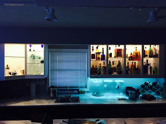 Wet bar in the basement