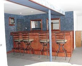 Wet bar in basement