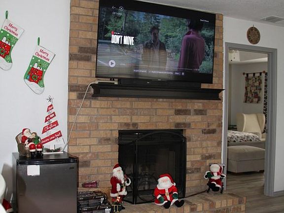 wood burning fireplace