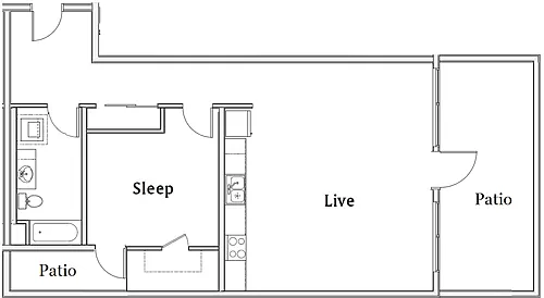 Floor plan 1 Bedroom H