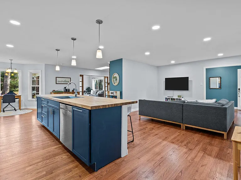 kitchen and living area