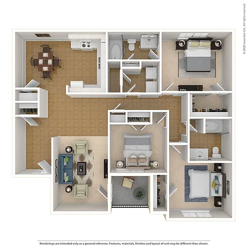 Floor plan The Brookside - 3x2