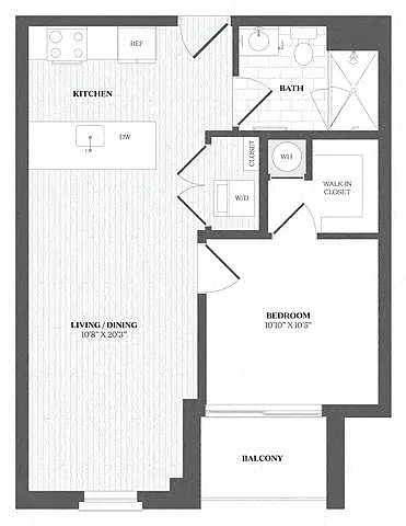 Floor plan 1 Bed/1 Bath-A5 - 29 Audubon Street