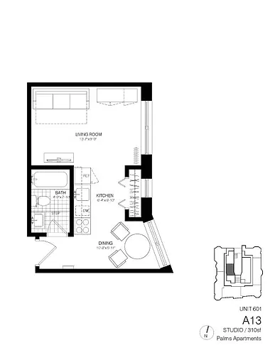 Floor plan Studio A13