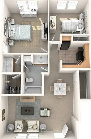 2 Bedroom 2 Bedroom