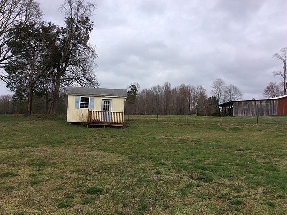 Back yard and view of shed.