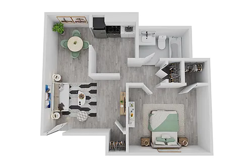 Floor plan Garden One Bedroom