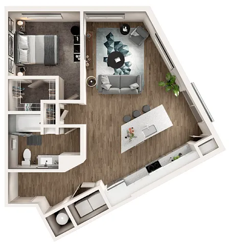 Floor plan One-Bedroom Apartment (A6)