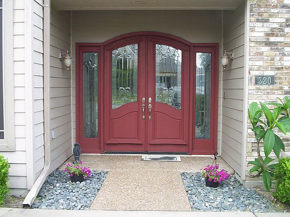 Etched glass doors