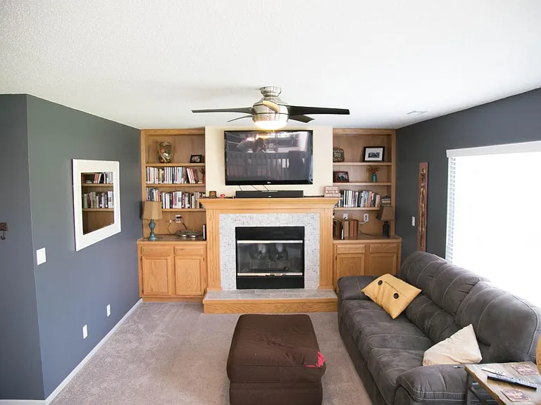 Family Room with Fireplace and Built-Ins