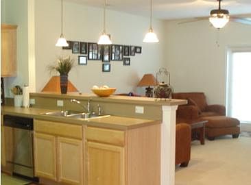Kitchen Bar Area & Living Room