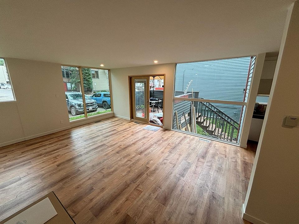 Living room and patio door.
