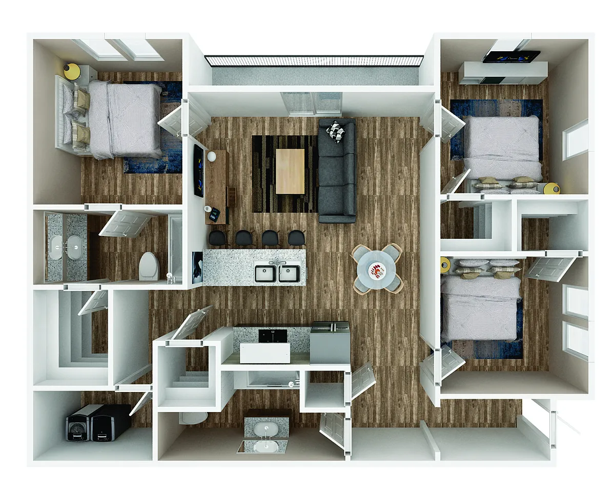 Floor plan 3-Bedroom / 2-Bath