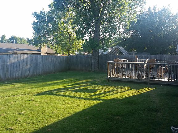 back yard with deck