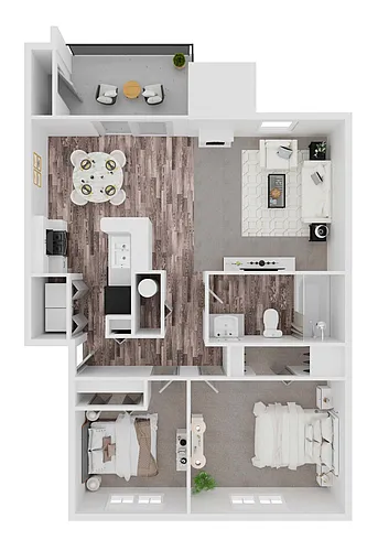 Floor plan 2/1 853sf