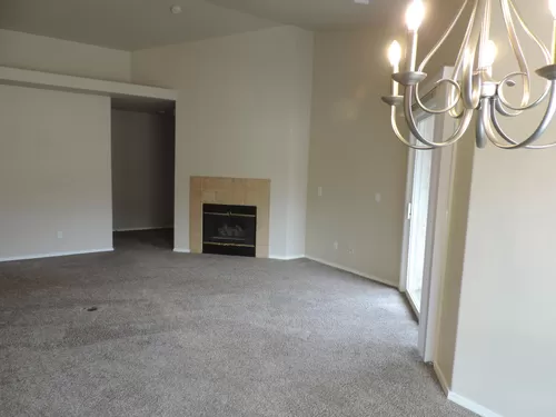 Living room with natural gas fireplace - 3730 Strawberry Field Grv #G