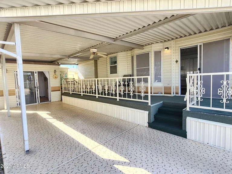 Driveway and porch, casita on the left