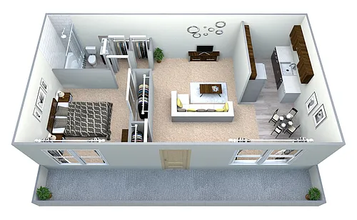 Floor plan 1 BED 1 BATH UPSTAIRS