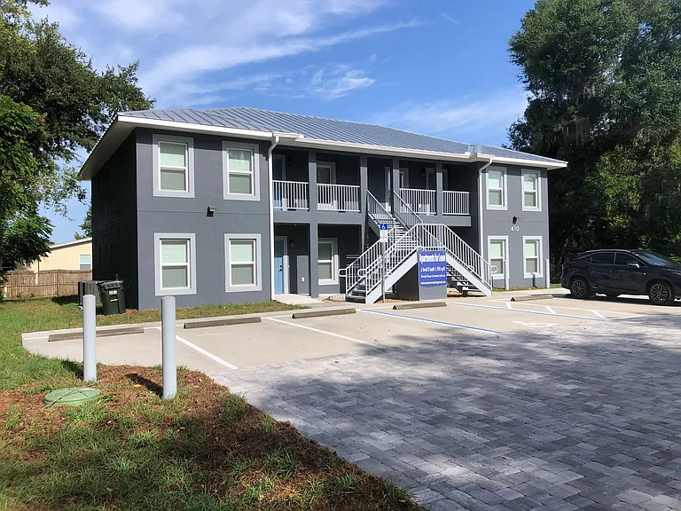 front of apartment