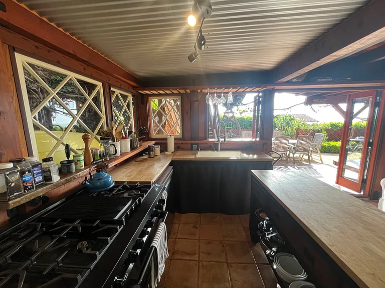 Kitchen views, open to outside