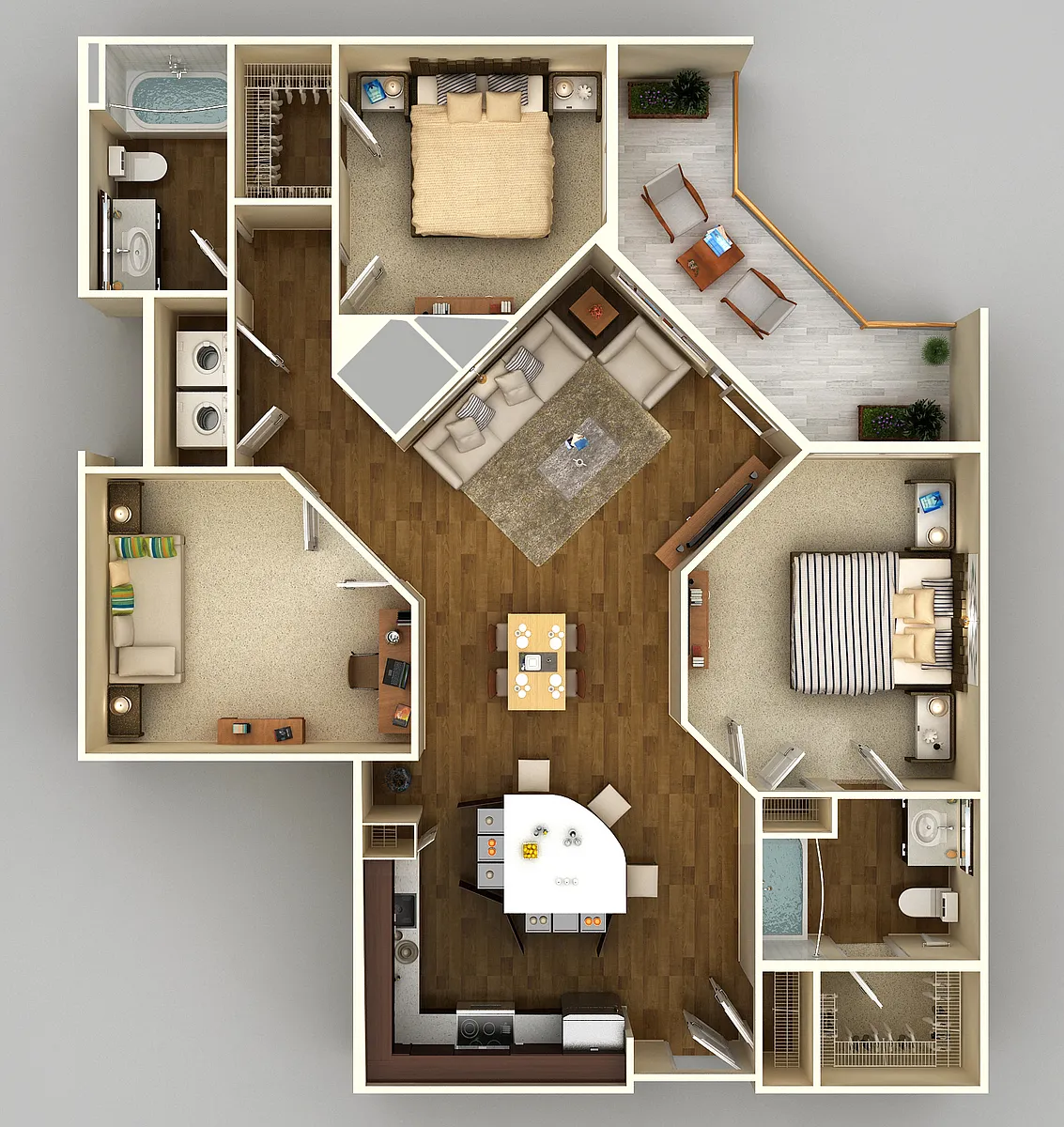 Floor plan 2x2 Den G