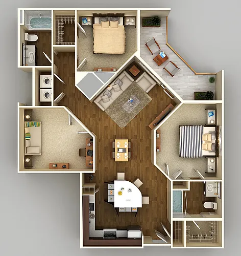 Floor plan 2x2 Den G