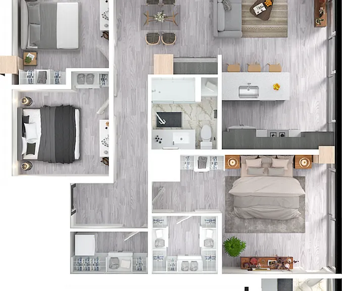 Willow - 2 BD + Den / 2 BA - 1,494 SF Willow - 2 BD + Den / 2 BA - 1,494 SF